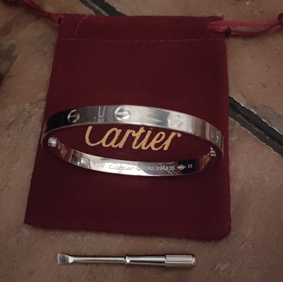 Silver Screw Bangle Bracelet With Screwdriver - Picture 7 of 9